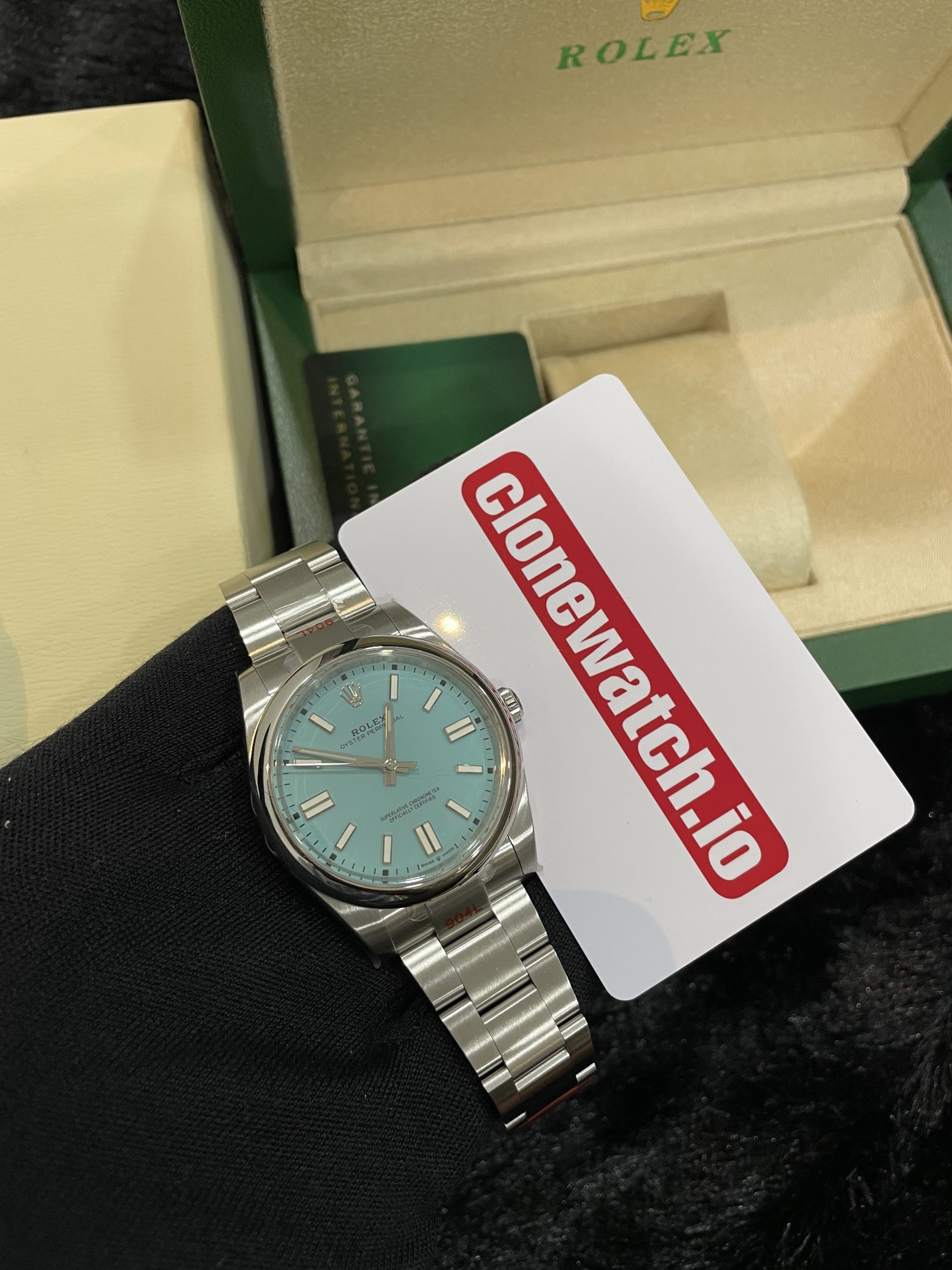 Replica Rolex Tiffany Oyster Perpetual 41mm Turquoise Blue dial Clone Copy