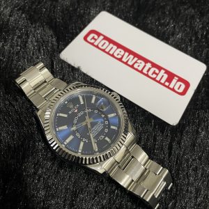Rolex Sky Dweller Replica Blue Dial 904L Stainless Steel Swiss Clone Movement Watch