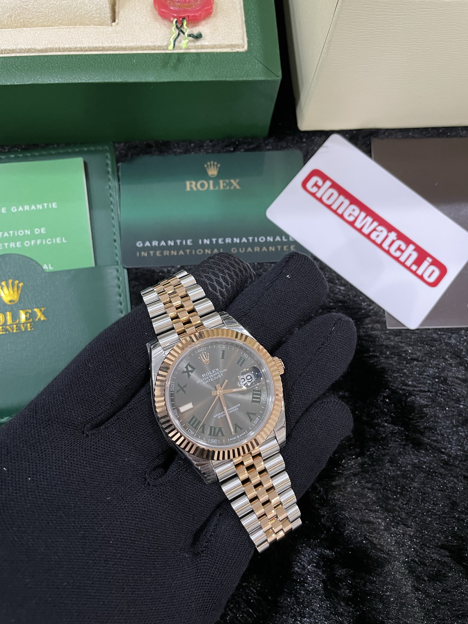 1:1 Replica Rolex Datejust 41 Wimbledon Rose Gold Ref126334 Swiss 3235 Clone Movement