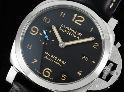Luminor Panerai Marina PAM1359 Stainless steel Black Leather Strap Swiss movement Watch