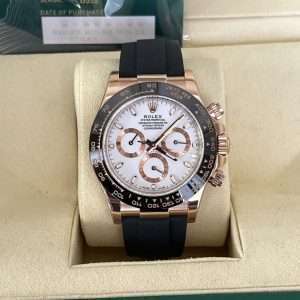 Rolex Daytona Cosmograph Oysterflex Rose Gold White Dial