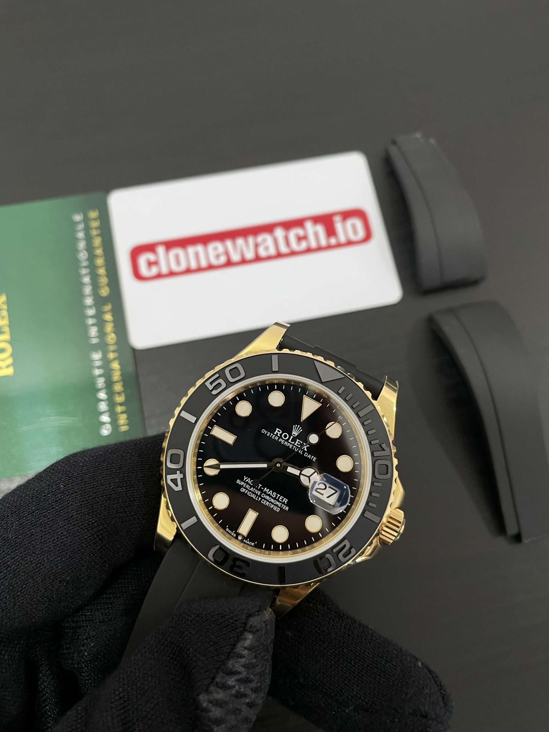 Rolex Yacht-Master Super Clone 42mm Yellow Gold OysterFlex