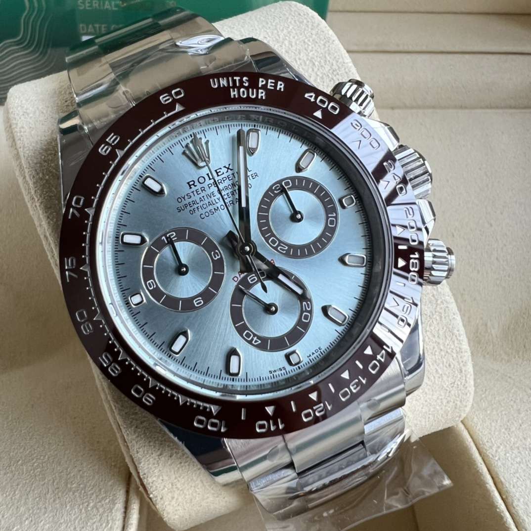 1:1 Fake Rolex Daytona Oyster Platinum Ice-blue Dial Super clone watch