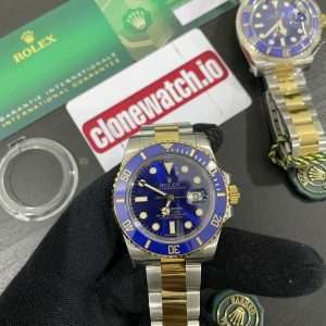 Rolex Oyster Submariner Date Two Tone Royal Blue Dial