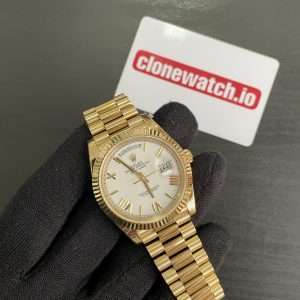 Absolute Best Replica Rolex Day Date 40 All Gold White Dial Swiss 3255